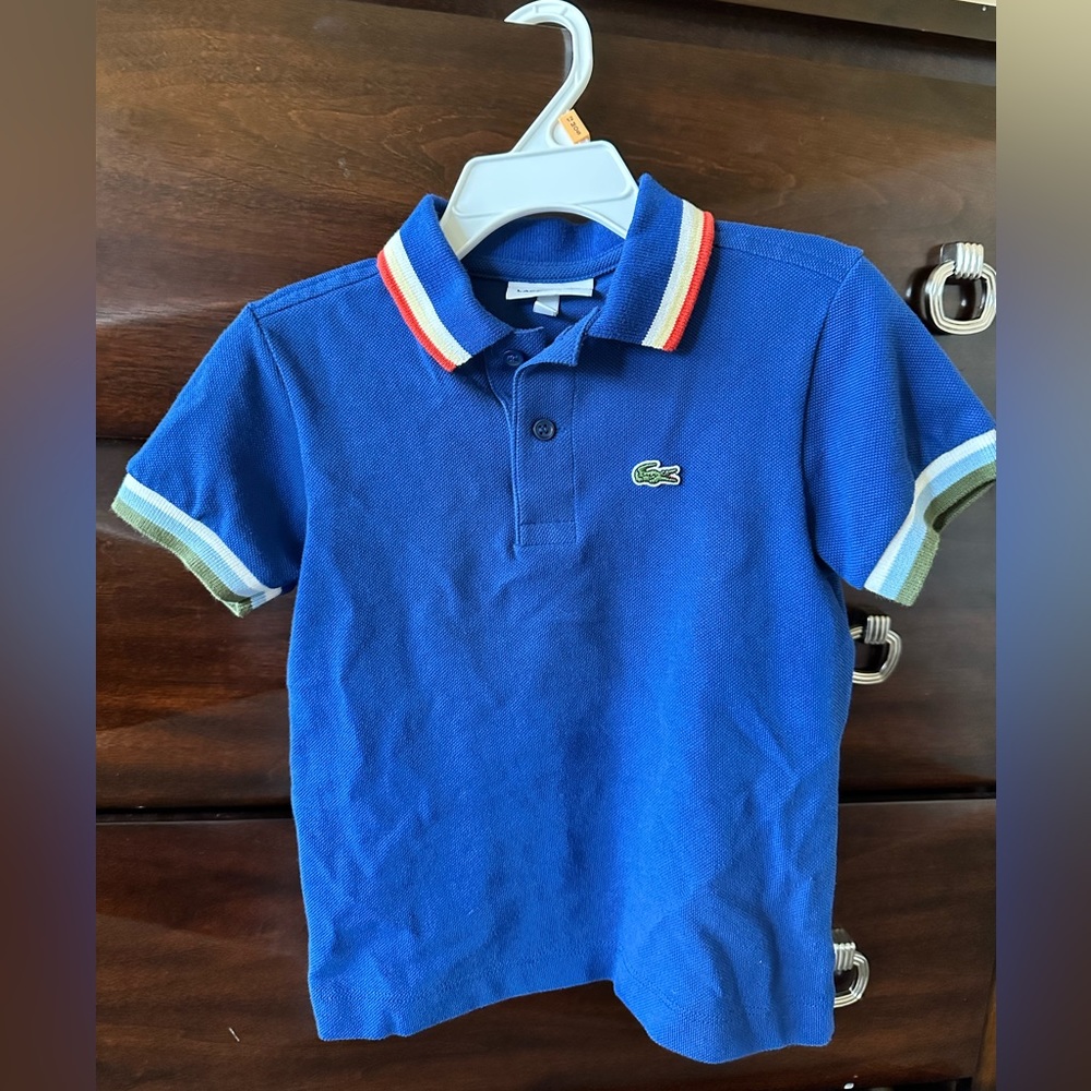 ~Boys Sz 3 Lacoste shirt. Gently used and in excellent condition.